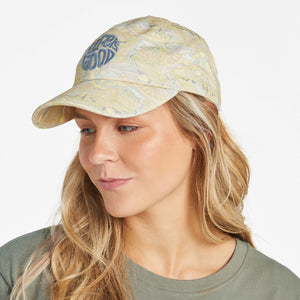 Life is Good AOP Trippy Landscape Pattern Chill Cap, Bone White