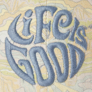 Life is Good AOP Trippy Landscape Pattern Chill Cap, Bone White