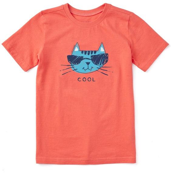 Life Is Good. Kids Cool Cat SS Crusher Tee, Mango Orange