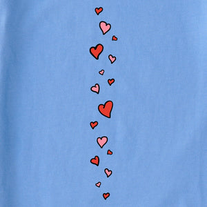 Life is Good. Women's Cindy-Lou Hearts LS Crusher Tee, Cornflower Blue