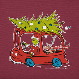 Life is Good. Women's Grinch and Max Who-Ville Or Bust Long Sleeve Crusher Tee, Cranberry Red