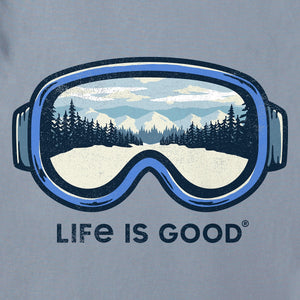 Life is Good. Women's Goggles Trail View LS Crusher Tee, Stone Blue