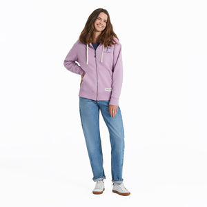 Life is Good Women's Dragonfly Simply True Fleece Zip Hoodie, Violet Purple