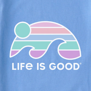 Life is Good Women's Sunset Wave LIG Simply True Fleece Zip Hoodie, Cornflower Blue