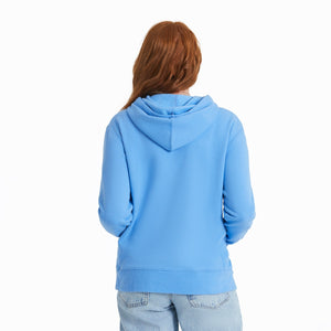 Life is Good Women's Daisy Circle Psychedelic Simply True Fleece Hoodie, Cornflower Blue