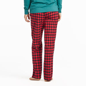 Life is Good Women's Buffalo Check Pattern Classic Sleep Pants, Positive Red