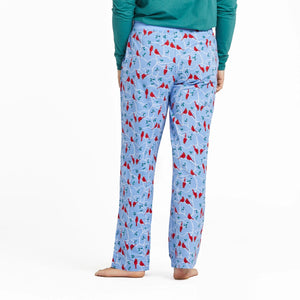 Life is Good Women's Cardinal Branch Pattern Snuggle Up Sleep Pants, Cornflower Blue