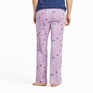 Life is Good Women's Cozy Winter Pattern Lightweight Sleep Pants, Violet Purple