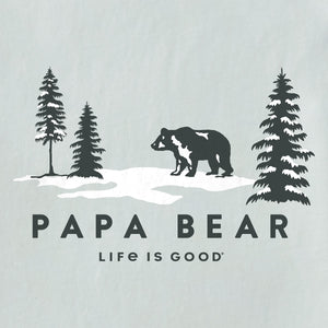 Life is Good. Men's Scenic Papa Bear SS Crusher Tee, Fog Gray