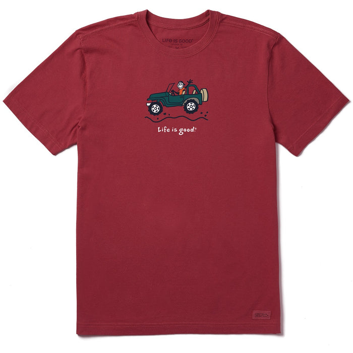 Life is Good. Men's Offroad Jake SS Crusher Tee, Cranberry Red