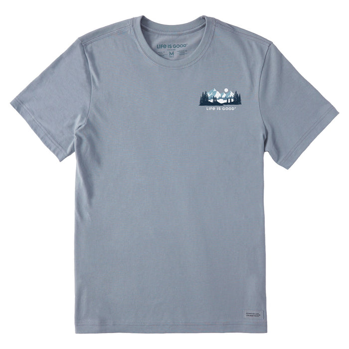 Life is Good. Men's Winter Evergreen SS Crusher Tee, Stone Blue