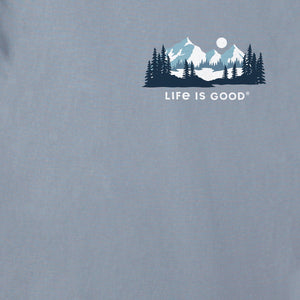 Life is Good. Men's Winter Evergreen SS Crusher Tee, Stone Blue