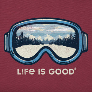 Life is Good. Men's Goggles Trail View LS Crusher Tee, Cranberry Red