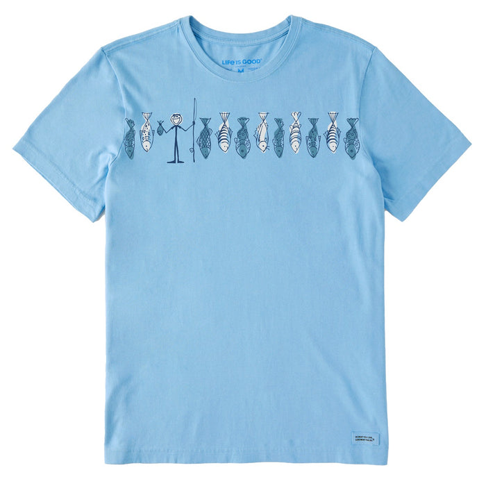 Life is Good. Men's Jake's Great Catch SS Crusher-LITE Tee, Cool Blue