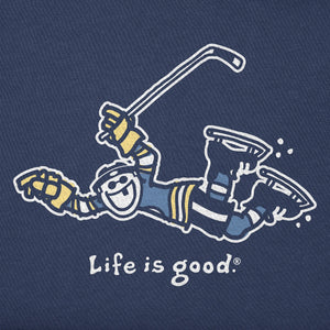 Life is Good. Men's Jake Hockey Orr LS Crusher-LITE Tee, Darkest Blue