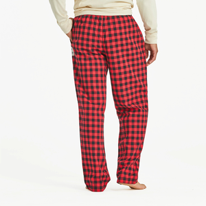 Life is Good. Men's Buffalo Check Pattern Classic Sleep Pant, Positive Red