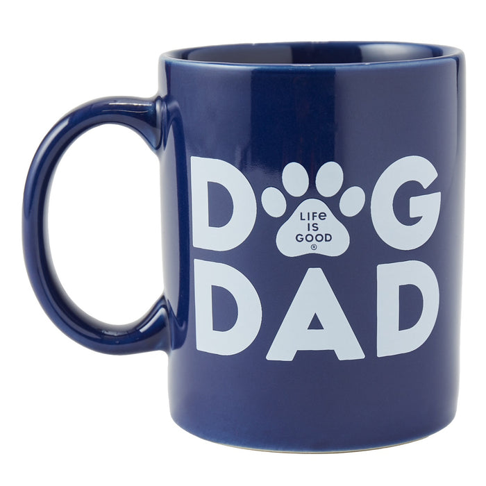 Life is Good. Dog Dad Jake's Mug, Darkest Blue