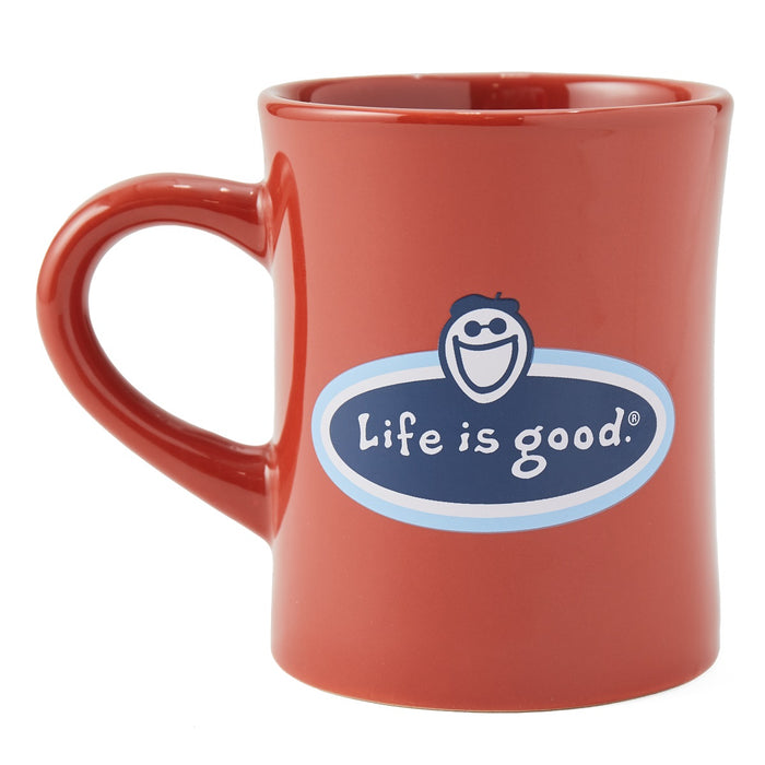 Life is Good. Jake Face LIG Vintage Diner Mug, Faded Red