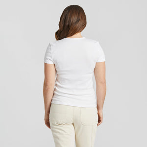 Life is Good. Women's Solid Modal Ribbed Tee, Cloud White