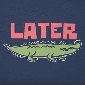 Life Is Good. Kids Later Gator LS Crusher Tee, Darkest Blue