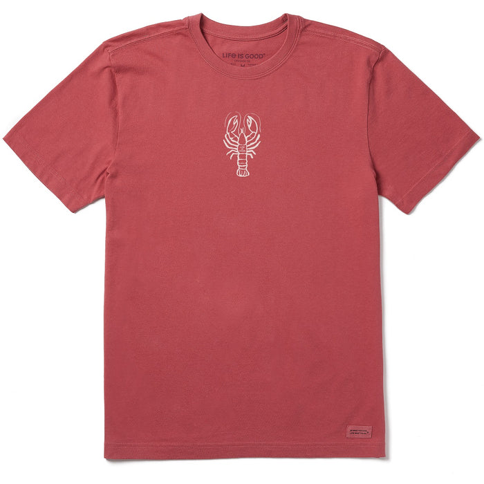 Life is Good. Men's Simple Lobster SS Crusher Tee, Faded Red