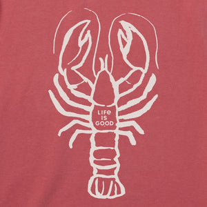 Life is Good. Men's Simple Lobster SS Crusher Tee, Faded Red