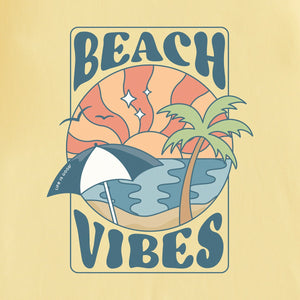 Life is Good. Men's Groovy Beach Vibes SS Crusher Tee, Sandy Yellow