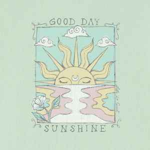 Life is Good. Women's Dreamy Good Day Sun Crusher Tee, Sage Green