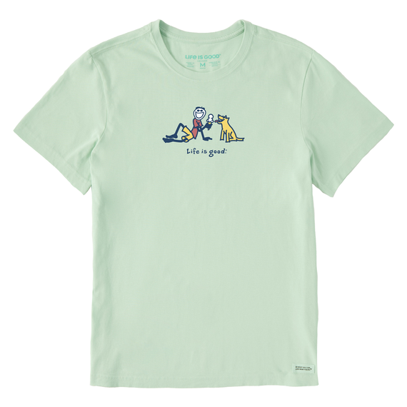 Life is Good. Men's Jake & Rocket Ice Cream SS Crusher Tee, Sage Green