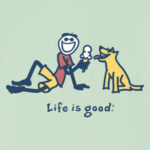Life is Good. Men's Jake & Rocket Ice Cream SS Crusher Tee, Sage Green