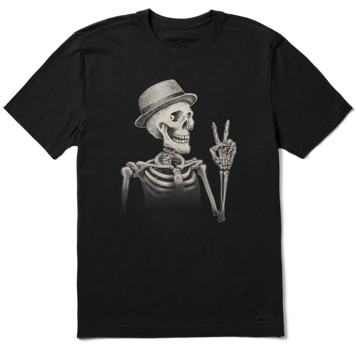 Life is Good. Men's Peaceful Bones SS Crusher Tee, Jet Black