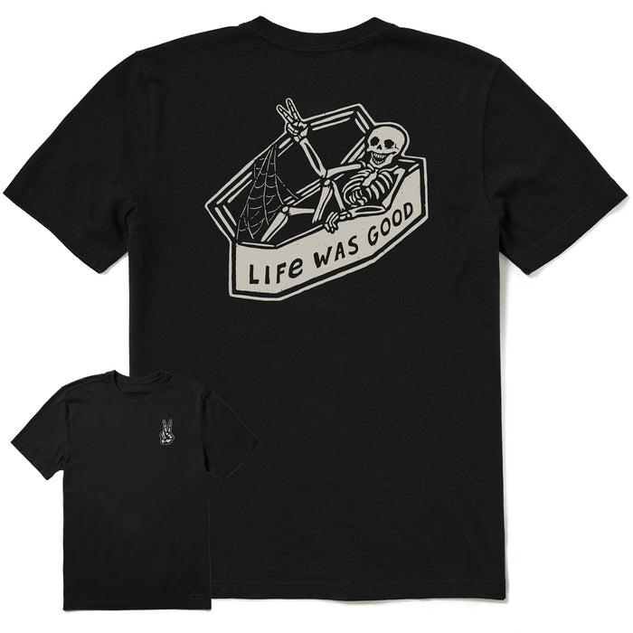 Life is Good. Men's Life Was Good Skeleton SS Crusher Tee, Jet Black