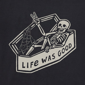 Life is Good. Men's Life Was Good Skeleton SS Crusher Tee, Jet Black