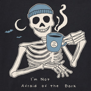 Life is Good. Men's Not Afraid Skeleton Short Sleeve Crusher Tee, Faded Black