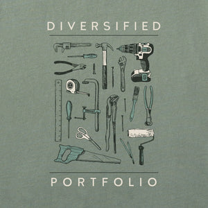 Life is Good. Men's Diversified Portfolio Tools Short Sleeve Crusher Tee, Moss Green