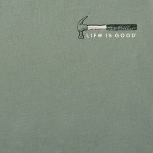 Life is Good. Men's Diversified Portfolio Tools Short Sleeve Crusher Tee, Moss Green
