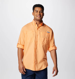 Columbia. Men's PFG Tamiami II Long Sleeve Shirt, Bright Nectar
