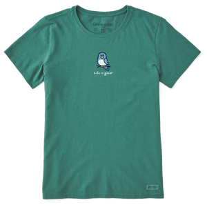 Life is Good. Women's Sweet Bird SS Crusher Tee, Spruce Green