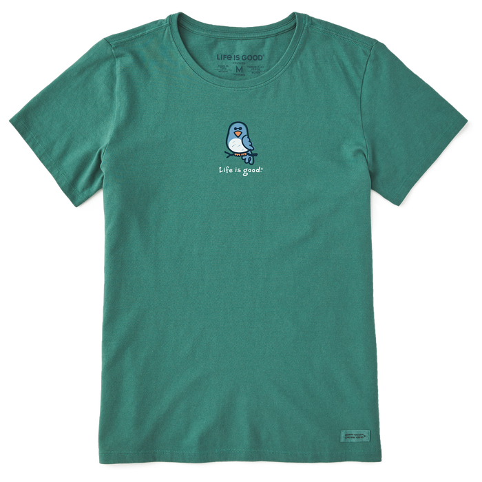 Life is Good. Women's Sweet Bird SS Crusher Tee, Spruce Green