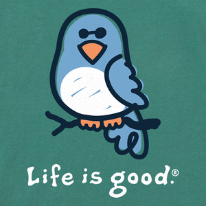 Life is Good. Women's Sweet Bird SS Crusher Tee, Spruce Green