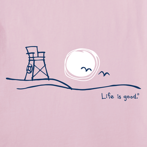 Life is Good. Women's Quirky Roam Beach SS Crusher-LITE Vee, Seashell Pink