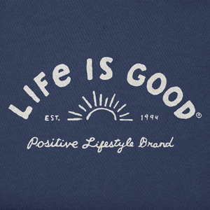 Life is Good. Women's Positive Lifestyle 1994 LS Crusher Hooded Tee, Darkest Blue