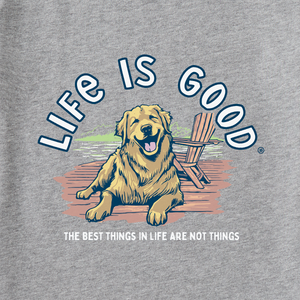 Life is Good. Women's Fineline Best Things LS Crusher Hooded Tee, Heather Gray