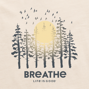 Life is Good Women's Breathe Forest Crusher-FLEX Hoodie Tunic, Putty White