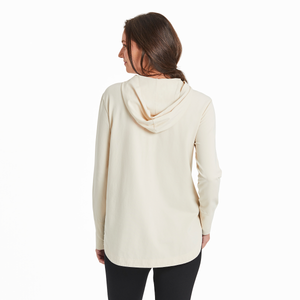 Life is Good Women's Breathe Forest Crusher-FLEX Hoodie Tunic, Putty White