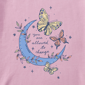 Life is Good Women's Celestial Butterflies Relaxed Sleep Shirt, Violet Purple