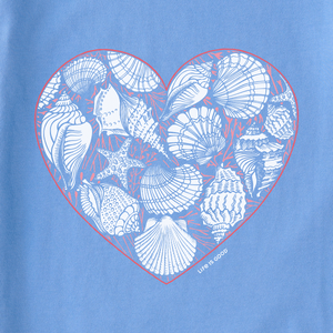 Life is Good Women's Shell Heart Lightweight Sleep Shirt, Cornflower Blue