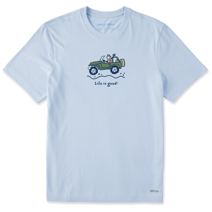 Life is Good. Men's Offroad Jake SS Crusher Tee, Glacier Blue