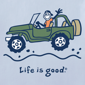 Life is Good. Men's Offroad Jake SS Crusher Tee, Glacier Blue