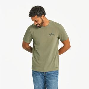 Life is Good. Men's Diversified Freshwater Catches SS Crusher Tee, Moss Green